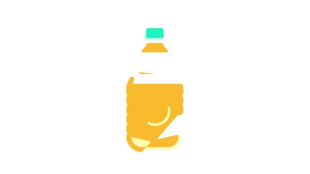 Kolor butelki oleju animacja ikona — Wideo stockowe