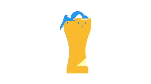 Bebida de cerveja para relaxar animação ícone de cor — Vídeo de Stock
