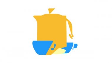 Rahatlamak için çay içilen renk simgesi canlandırması