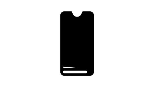 Gewicht controle telefoon app glyph pictogram animatie — Stockvideo