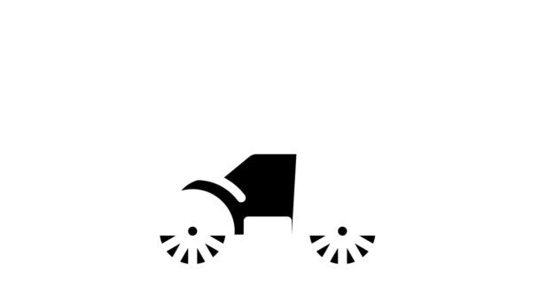 Rádio controlado carro brinquedo glifo ícone animação — Vídeo de Stock