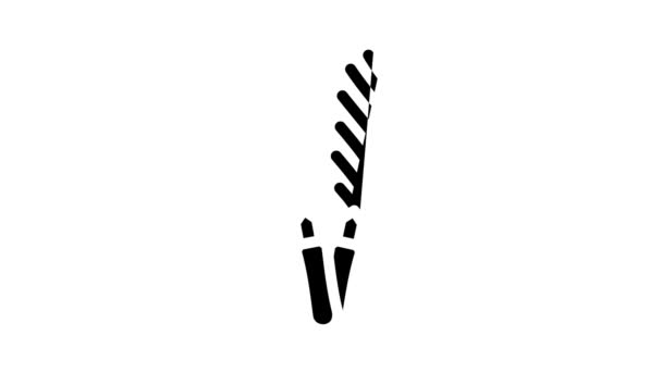 Fırça çubukları kabartma simgesi canlandırması — Stok video