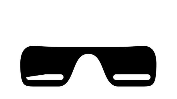 napszemüveg rapper stílusos kiegészítő glyph ikon animáció