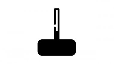 süpürge aracı siyah simge canlandırması