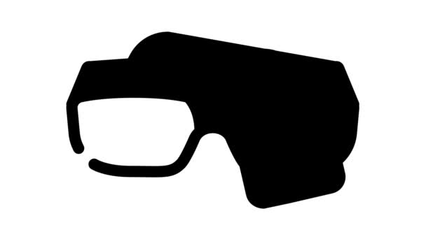 Glasögon rengöring mikrofiber svart ikon animation — Stockvideo