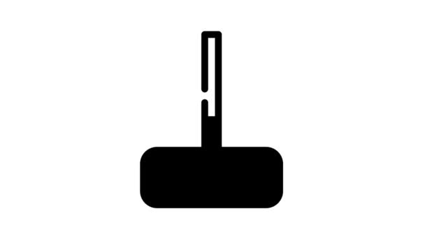 Mopp verktyg svart ikon animation — Stockvideo