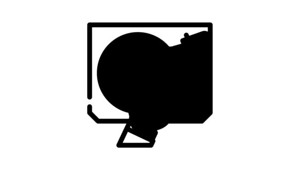 dj tourne-disque noir icône animation