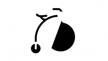 Bisiklet tekniği müzesi glyph simge animasyonu