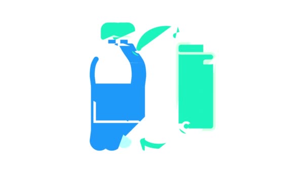 Recycling and reuse color icon animation — Stock Video