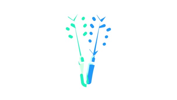 Escova varas cor ícone animação — Vídeo de Stock