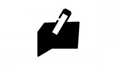 3d kalem siyah simge canlandırması