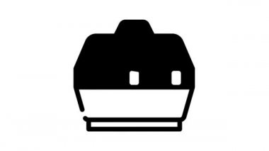 Ulaşım için kafes evcil hayvan siyah simge canlandırması