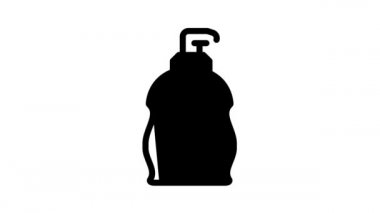 sıvı sabun yıkama için siyah simge canlandırması