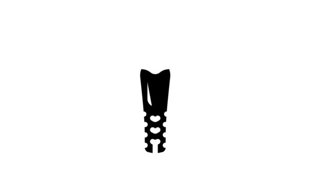 Tosatrice capelli toelettatore accessorio glyph icona animazione — Video Stock