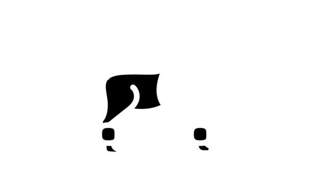 Cane barboncino icona glyph animazione — Video Stock