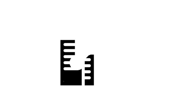 Oficina centro de llamadas ib rascacielos glifo icono de animación — Vídeo de stock