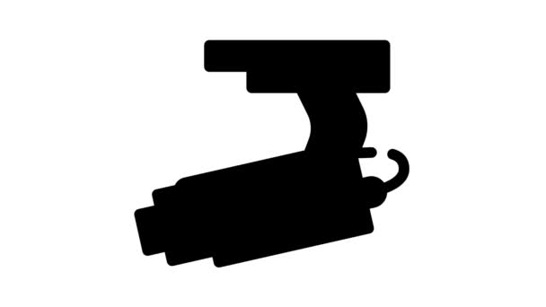 Cctv museum black icon animation — Stockvideo