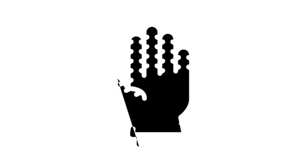 Guante groomer negro icono de animación — Vídeos de Stock