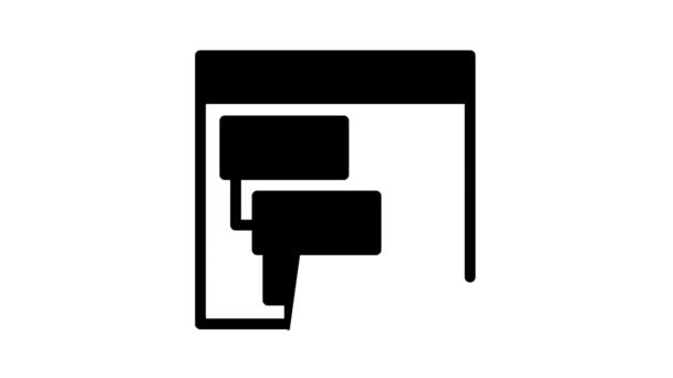 호출 센터 블랙 아이콘 애니메이션의 통신 교환원 단계 — 비디오