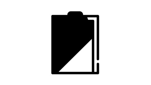 Lista de verificación o cuestionario centro de llamadas animación icono negro — Vídeo de stock