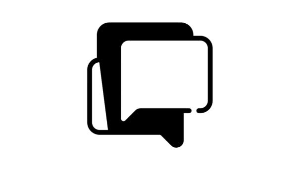 Voice Chat mit Call Center Animation mit schwarzem Symbol — Stockvideo