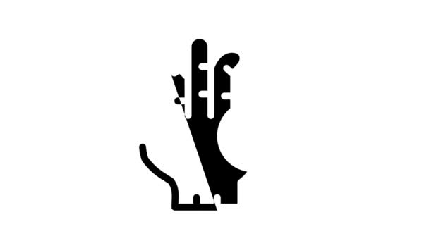 Gebrochene Finger, die schmerzen, schwarze Icon-Animation — Stockvideo