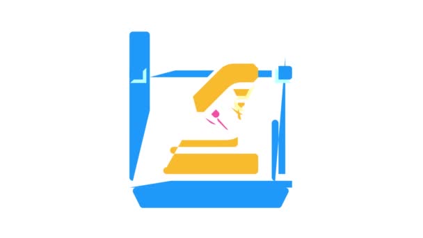 Uv flash tavená animace ikon barev tiskárny — Stock video