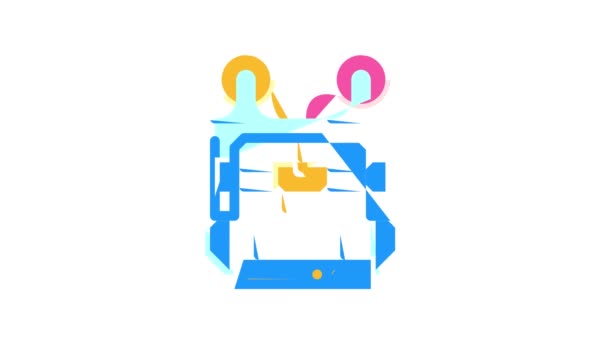 Dupla extrusora 3d impressora animação ícone de cor — Vídeo de Stock