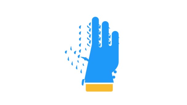 Glove groomer color icon animation — Stock Video