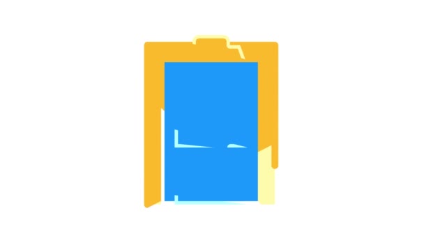 Uppgiftslista över call center färg ikon animation — Stockvideo