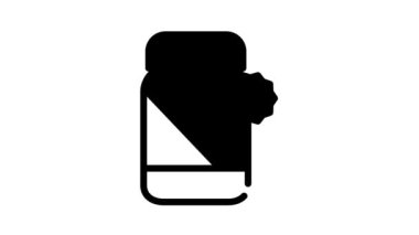 İlaçlar ilaç alerjisi siyah simge animasyonu