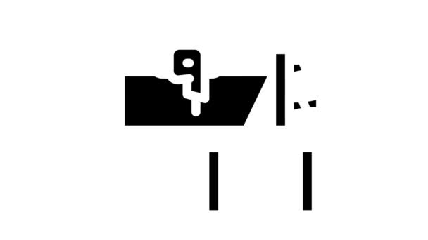 Patroon naaimachine glyph pictogram animatie — Stockvideo