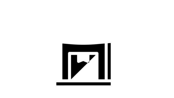 Verpakking machine glyph pictogram animatie — Stockvideo