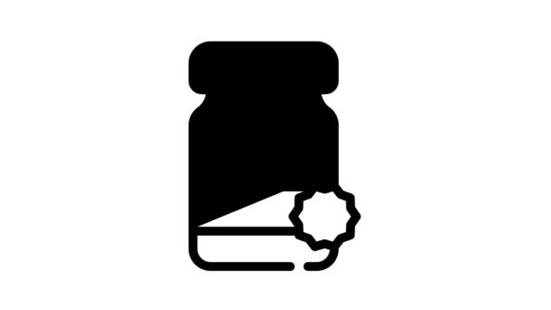 Jam allergie zwart pictogram animatie — Stockvideo