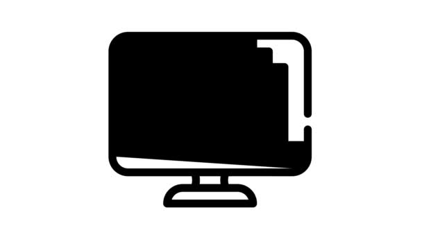 Finestre aperte del sistema operativo animazione icona nera — Video Stock