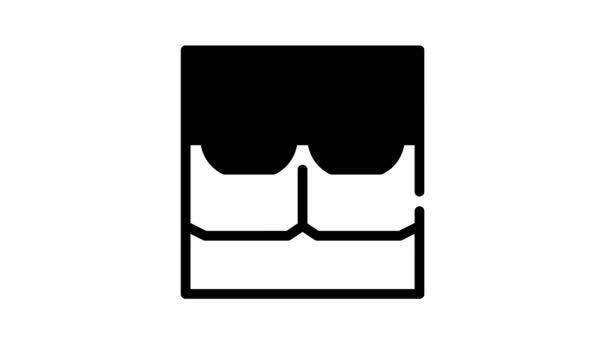 Spel paneel zwart pictogram animatie — Stockvideo