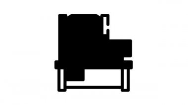 Endüstriyel sıkıştırma makinesi siyah simge canlandırması