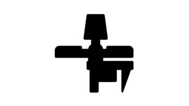 serigraphy ekipmanları siyah simge canlandırması