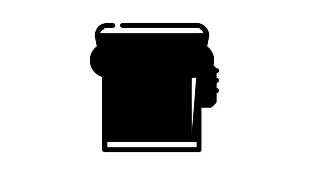 Máquina de embalagem animação ícone preto — Vídeo de Stock