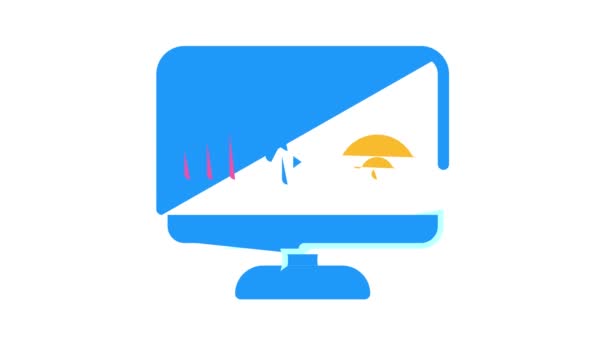 Conexión sistema operativo color icono animación — Vídeo de stock