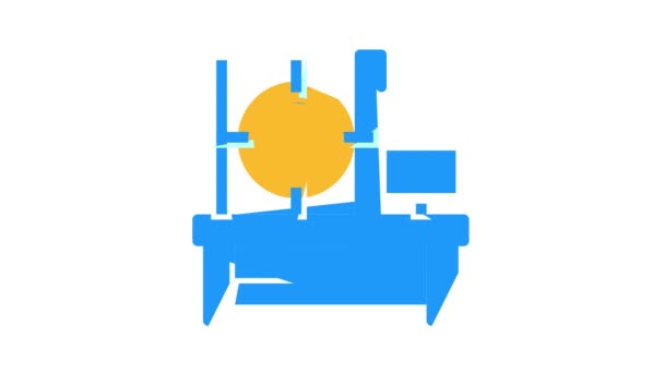 工业卷曲机彩色图标动画 — 图库视频影像