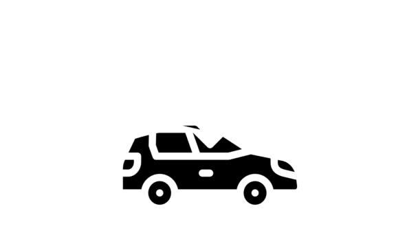 Charakterystyka elektrycznej animacji ikony glifów samochodowych — Wideo stockowe