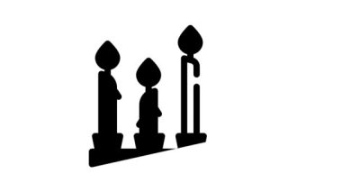 yanan mumlar siyah simge canlandırması