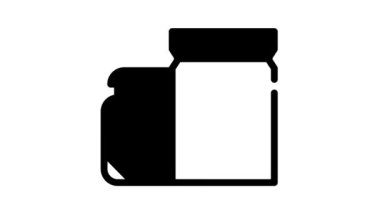 Yüz derisi için kozmetik yağı siyah simge canlandırması