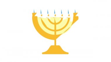 yedi dallı şamdan renkli simge canlandırması