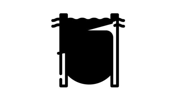 Animación icono negro de la planta de energía de marea submarina — Vídeo de stock