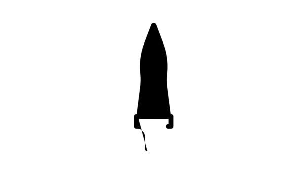 Speer van longinus zwart pictogram animatie — Stockvideo