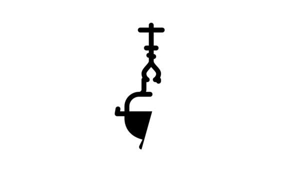 Censer priester zwart pictogram animatie — Stockvideo