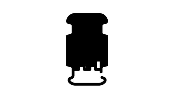 Akkumulátorok elektromos autó fekete ikon animáció — Stock videók