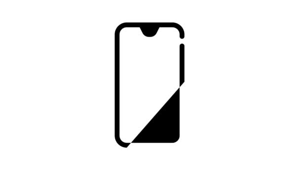 Telefon checklista reparation service svart ikon animation — Stockvideo